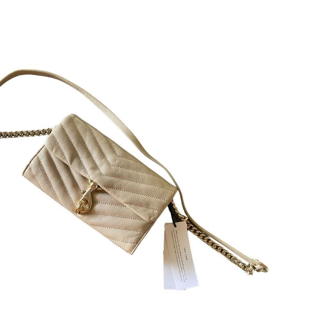 Rebecca Minkoff Edie Quilted Leather Wallet on a chain BNWT